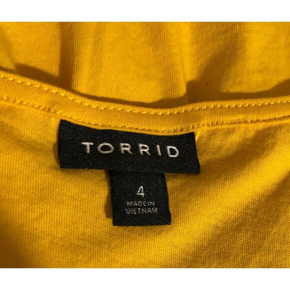 Torrid Women’s Size 4 Plus Top V-Neck Knot Detail Short Sleeves Tunic Casual - Picture 3 of 10